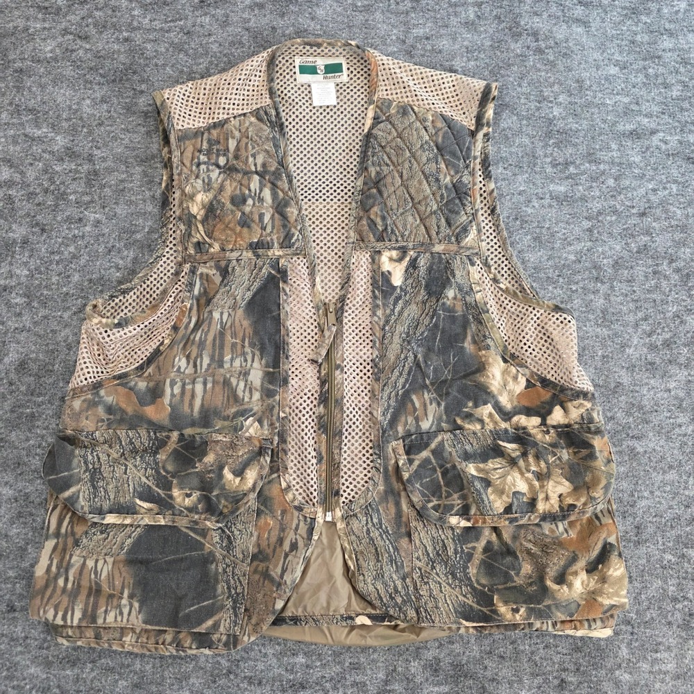 Vintage Game Hunter‎ Camouflage Mesh Vest Mens 1X/2X Fish Hunt Shooting Tactical